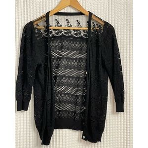Black Lace Cardigan | Size Small/Medium